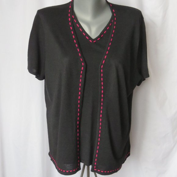 1990s Vintage Faux Black Twinset Norton McNaughton - Picture 3 of 10